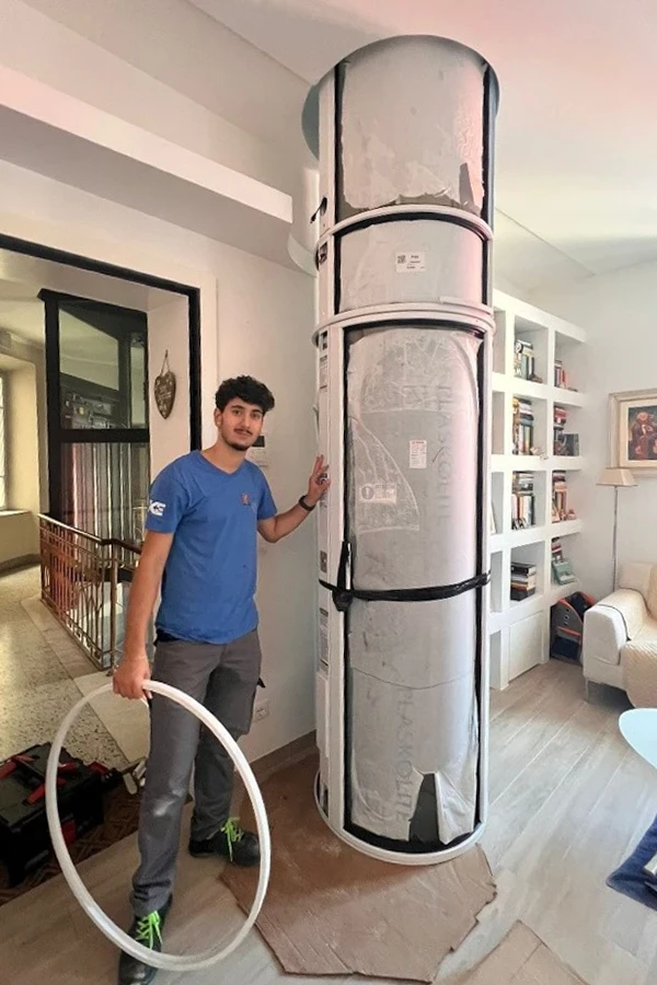 Installazione piattaforma elevatrice ad aria