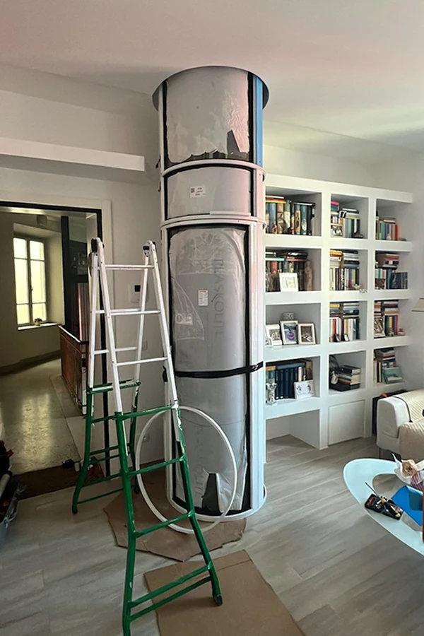 Installazione piattaforma elevatrice pneumatica